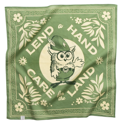 Woodsy Owl Bandana - Vineyard Green