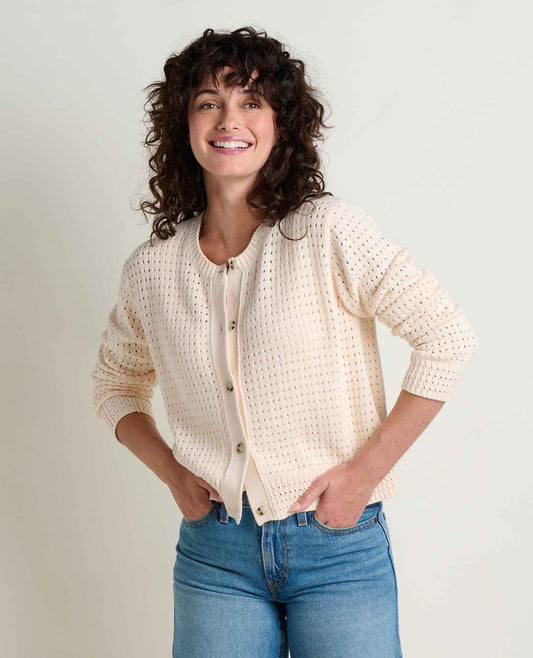 Womens Bianca Pointelle Cardigan