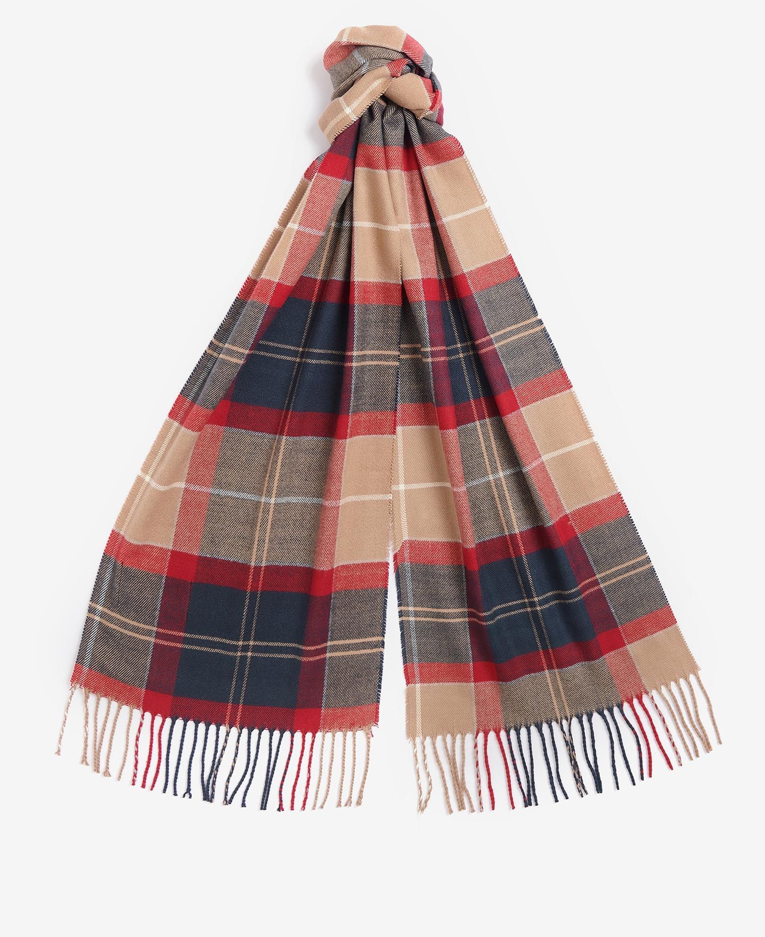 Barbour Galingale Tartan Scarf Cranberry Tartan