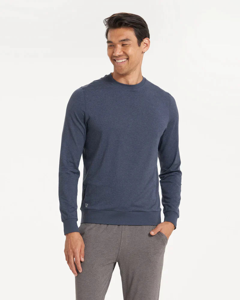 Vuori Mens M Ponto Performance Crew Platinum Heather