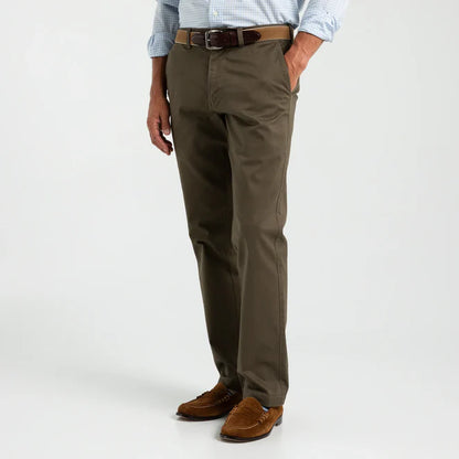 Duckhead Mens Classic Fit Gold School Chino 30" Ins BURNT OLIVE