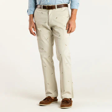 Duckhead Mens Classic Fit Gold School Chino 30" Ins EMB STONE