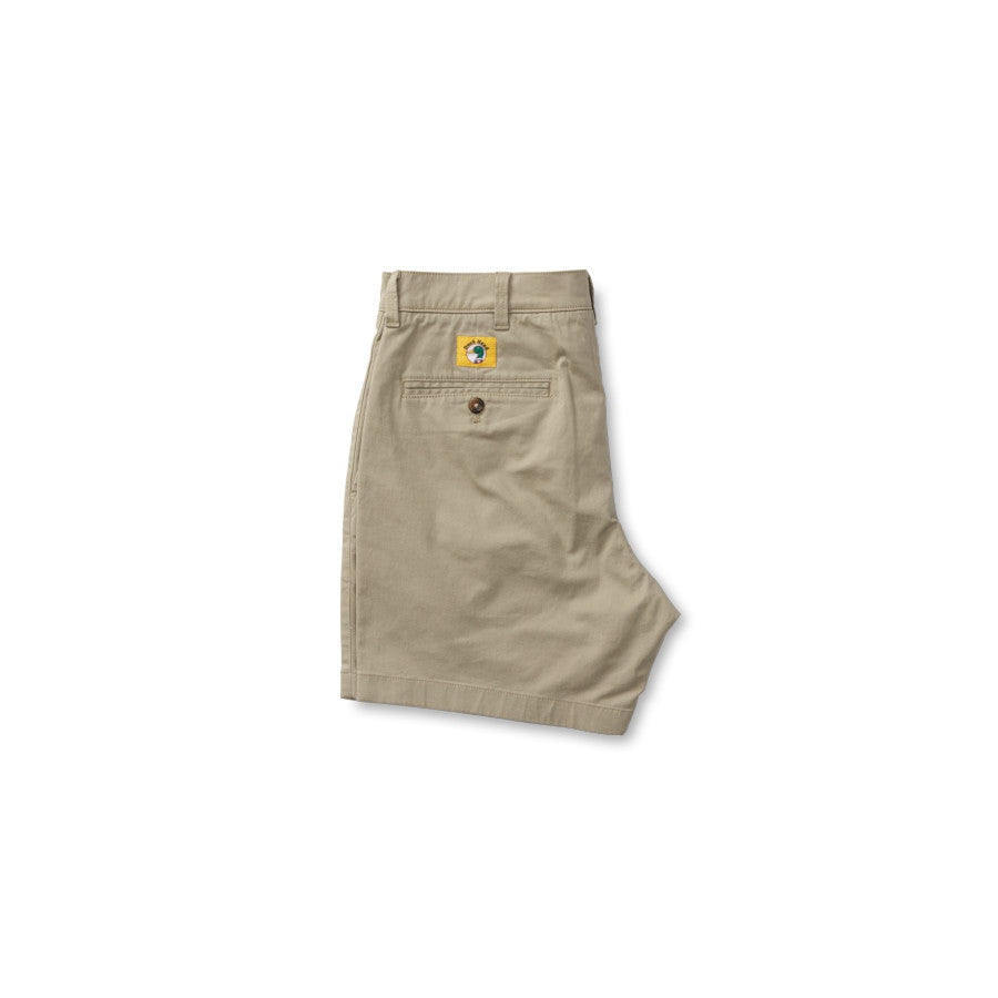 Duck Head 7in Gold School Short Khaki Gold Patch
