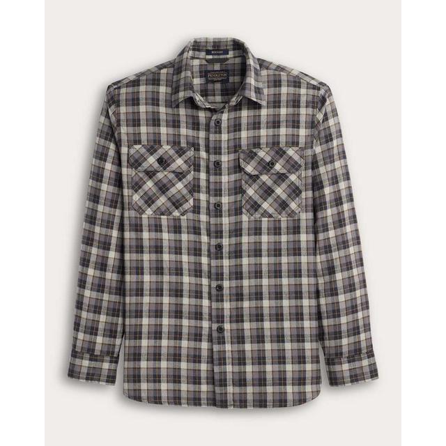Pendleton Plaid Burnside Cotton Flannel Shirt Grey Multi Plaid