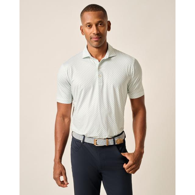 Johnnie-o Performance Jersey Polo - Mint Julep White