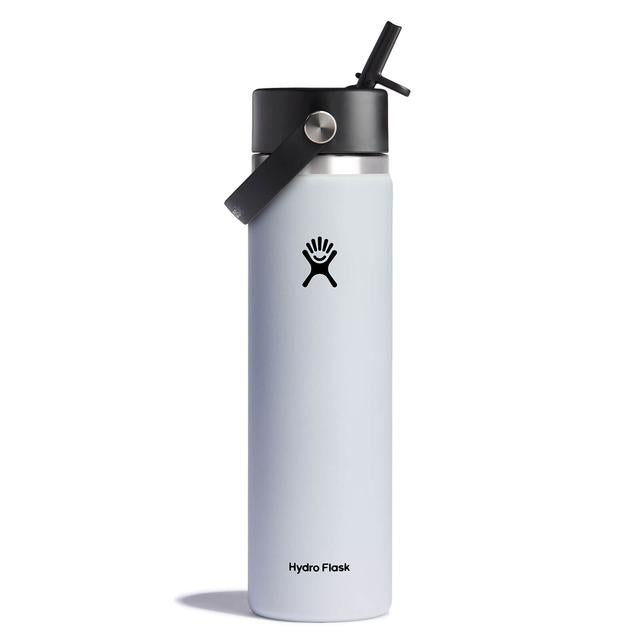 Hydroflask 24 Oz Wide Mouth With Flex Straw Cap WHITE