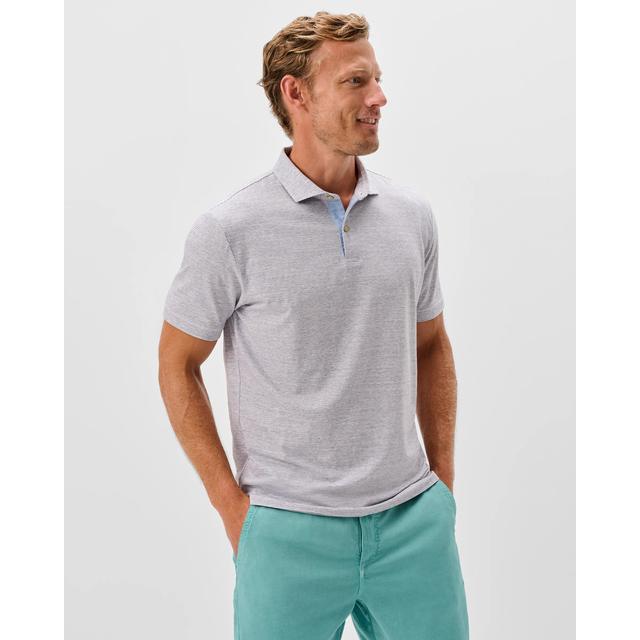 Johnnie-o Slub Cotton Blend Polo - Thatcher Stripe Bluestone