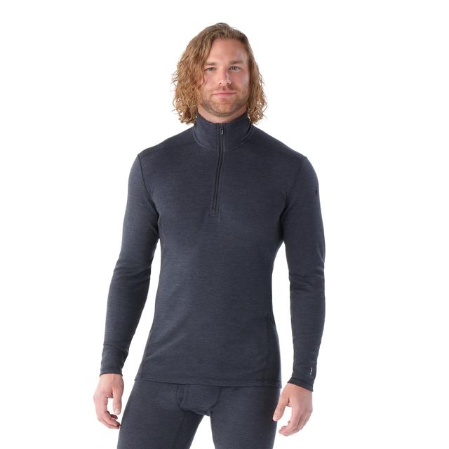 Smartwool Mens Classic Thermal Merino Base Layer 1/4 Zip CHARCOAL HEATHER