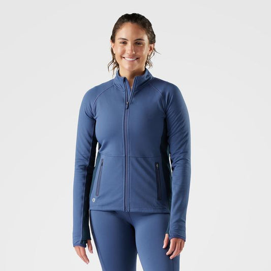 Smartwool Active Fleece Top Full Zip Nightfall Blue