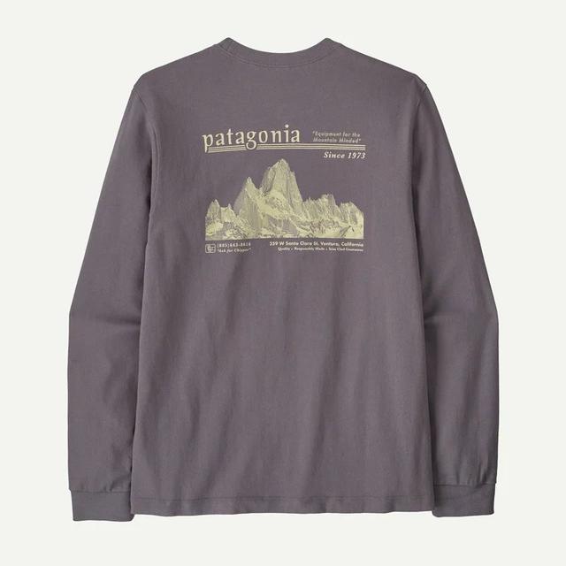 Patagonia Long Sleeved Midweight Hut Tripper Skyline T Shirt May Grey