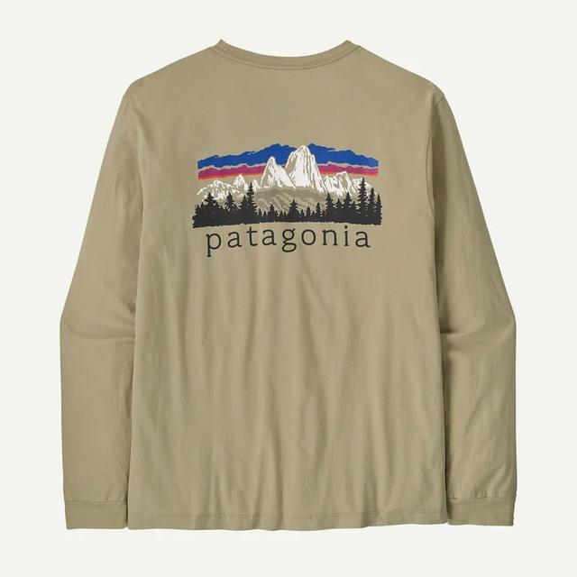 Patagonia Long Sleeved Fitz Roy Foothills T Shirt Weathered Stone