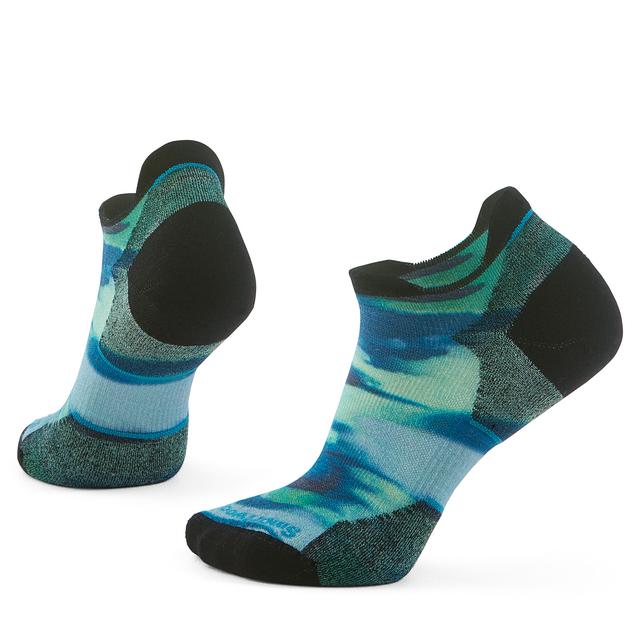 Smartwool Run Targeted Cushion Brushed Print Low Ankle Socks Frosty Green