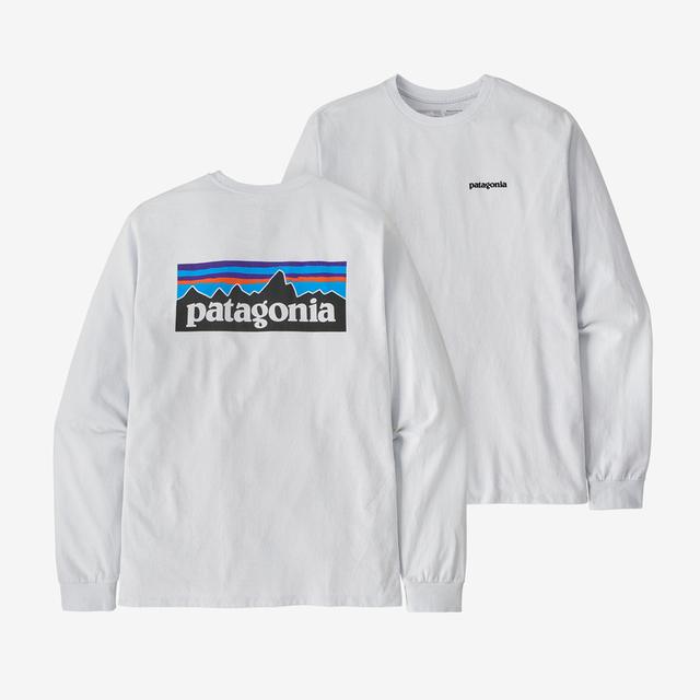 Patagonia M's L/s P-6 Logo Responsibili-tee WHI