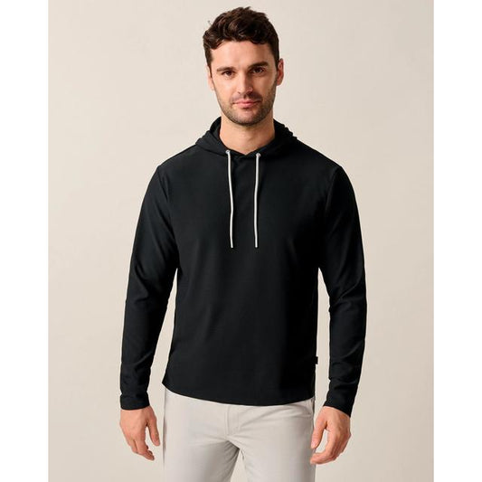 Johnnie-o Hoppin Performance Drawstring Hoodie Black