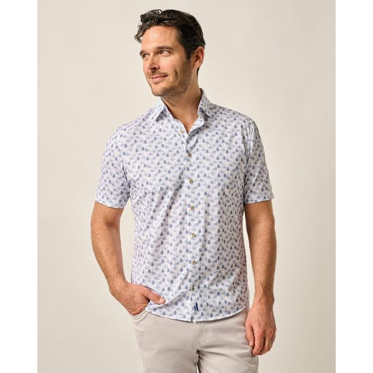 Johnnie-o Short Sleeve Hangin' Out Knit Button Up Shirt - docino White
