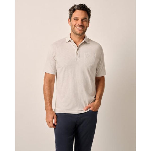 Johnnie-o Original 4-button Polo - Coastal Wash (Pocket) Light Gray