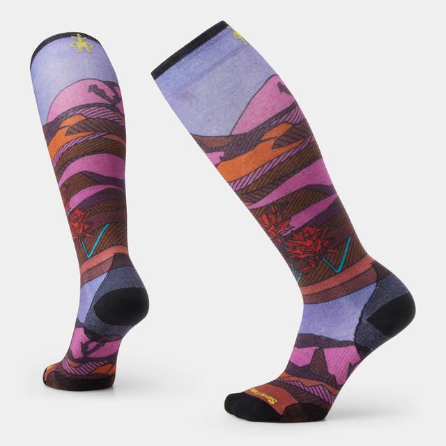 Womens Ski Zero Cushion Floral Field Print Over The Calf Socks Smartwool