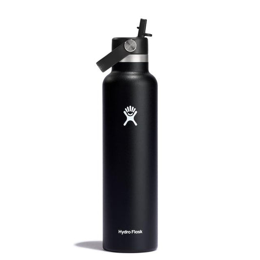 Hydroflask 24 Oz Standard Mouth With Flex Straw Cap BLACK