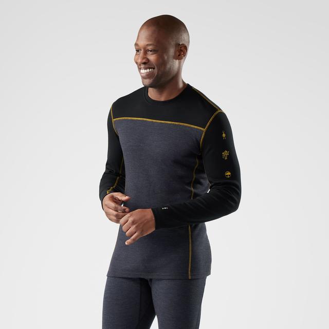 Smartwool Classic Thermal Merino Base Layer Colorblock Crew Charcoal/Honey Gold
