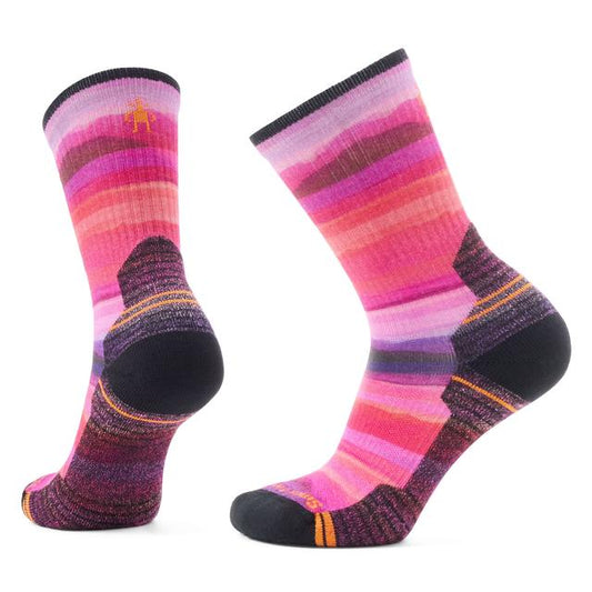 Smartwool Mens Hike Light Cushion Hilltop Daydream Print Crew Socks POWER PINK