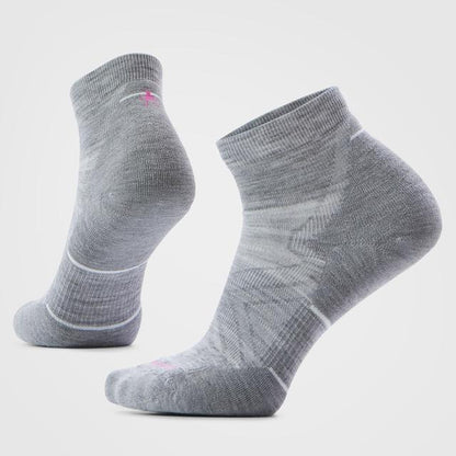 Smartwool Run Targeted Cushion Ankle Socks Light Gray/White