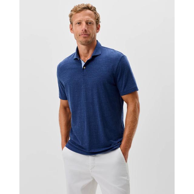 Johnnie-o Slub Cotton Blend Polo - Starnes Heathered Navy