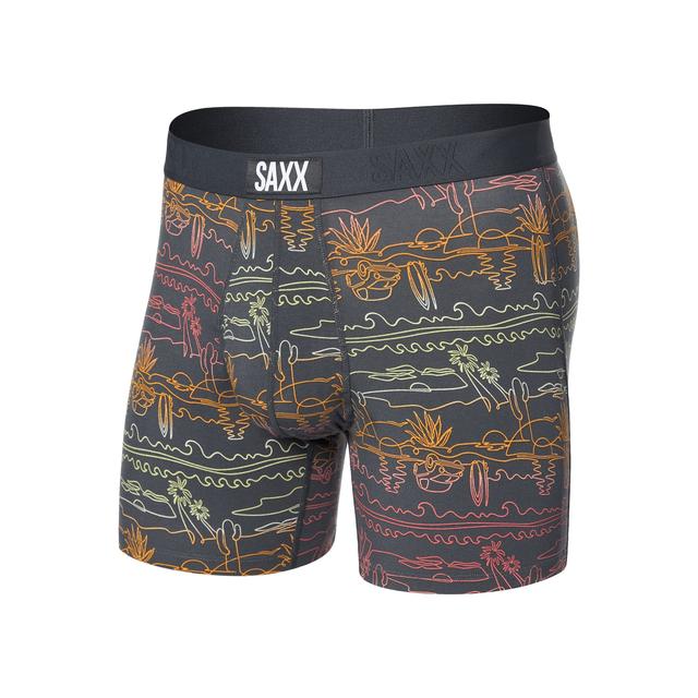 Saxx Ultra Super Soft Boxer Briefs Summer Roadtrip-Ebony