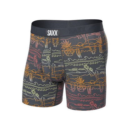 Saxx Ultra Super Soft Boxer Briefs Summer Roadtrip-Ebony