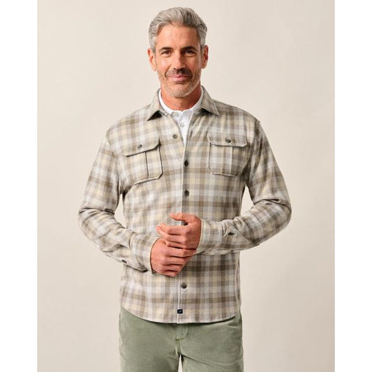 Johnnie-o Marcelo Stretch Knit Flannel Lodge Shirt Gray
