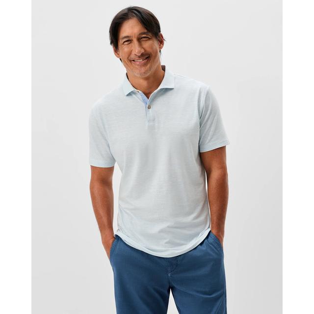 Johnnie-o Slub Cotton Blend Polo - Thatcher Stripe Zen