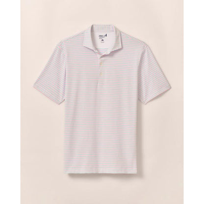 Johnnie-o Vik Striped Jersey Performance Polo Porto Pink