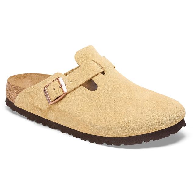 Birkenstock Boston Latte Cream Suede Narrow