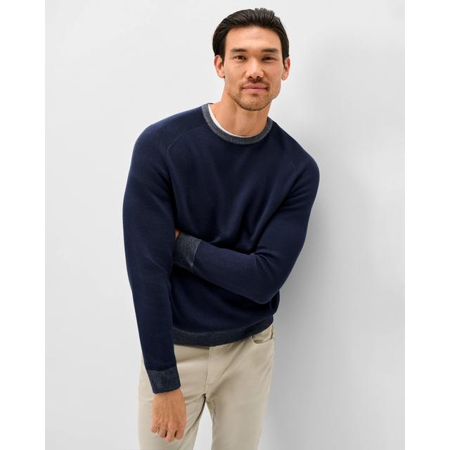 Johnnie-o Plaited Crewneck Sweater Navy