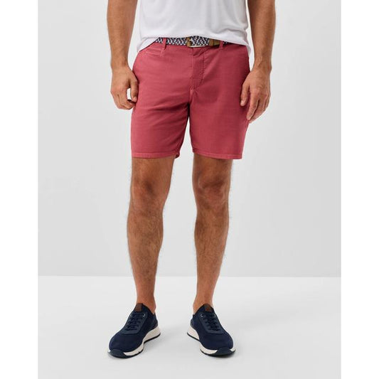 Johnnie-o Nassau Cotton Blend Shorts Washed Red
