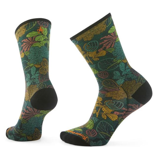 Smartwool Unisex Bike Aloha Forest Print Crew Socks Twilight Blue Twilight Blue