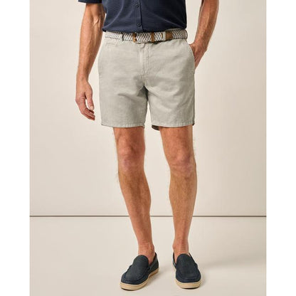 Johnnie-o Melrose Cotton Linen Shorts Gray