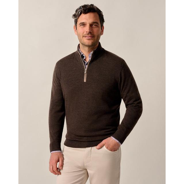 Johnnie-o Raynor Merino 1/4 Zip Sweater Brown