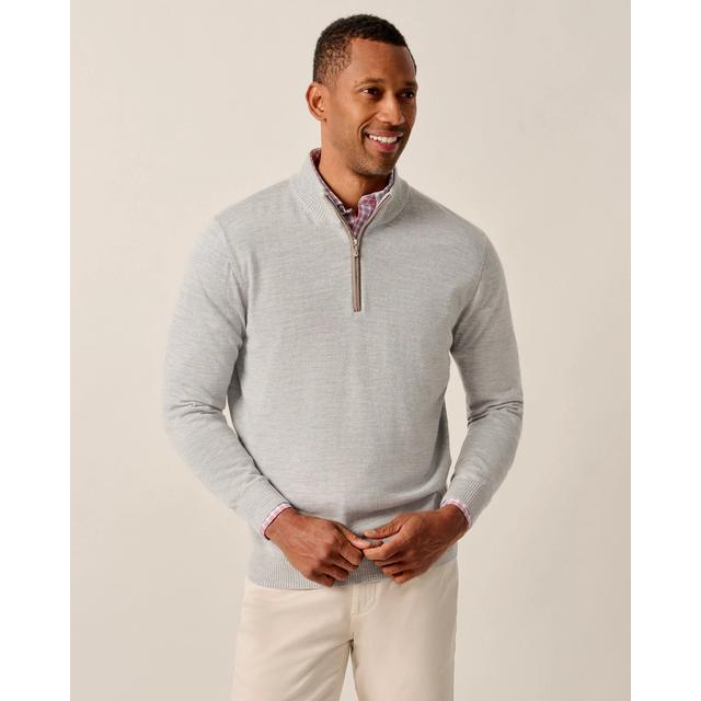 Johnnie-o Raynor Merino 1/4 Zip Sweater Gray