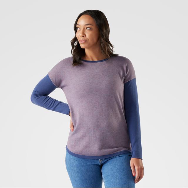 Smartwool Shadow Pine Colorblock Crew Sweater Chalk Violet Heather