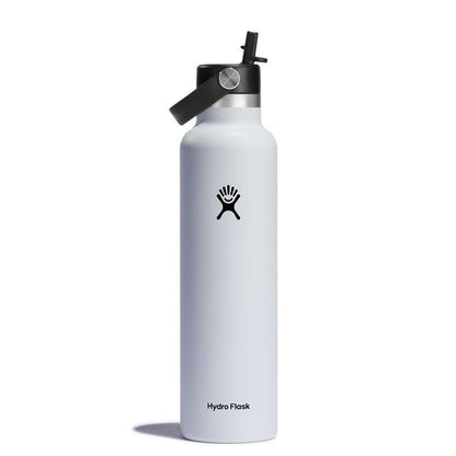 Hydroflask 24 Oz Standard Mouth With Flex Straw Cap WHITE