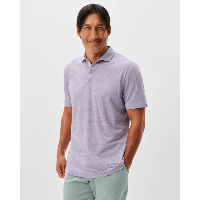 Johnnie-o Slub Cotton Blend Polo - Starnes Heathered Bluestone