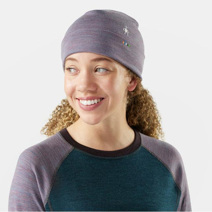 Smartwool Unisex Thermal Merino Reversible Cuffed Beanie Hat Chalk Violet Heather/Chalk Violet Heather
