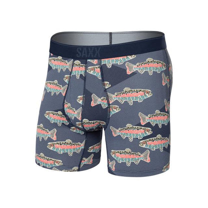 Saxx Quest Quick-dry Mesh Open Fly Boxer Briefs Mosaic Trout-Maritime