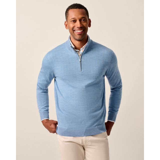 Johnnie-o Raynor Merino 1/4 Zip Sweater Blue