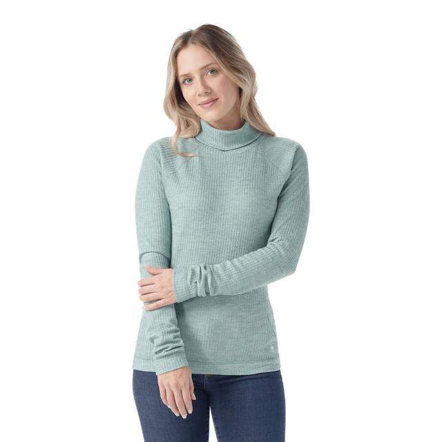 Smartwool W's Thermal Merino Rib Turtleneck ARCTIC GREEN HEATHER