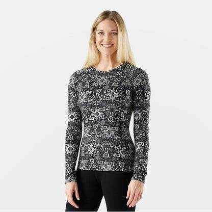 Smartwool Classic Thermal Merino Base Layer Crew Black Deco Floral