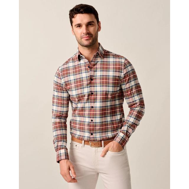 Johnnie-o Performance Flannel Button Down Shirt - Knick Orange