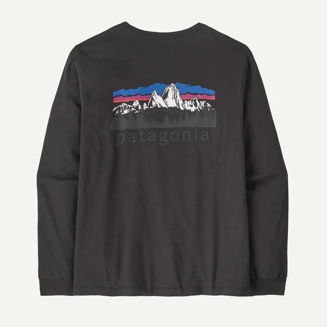 Patagonia Long Sleeved Fitz Roy Foothills T Shirt Ink Black