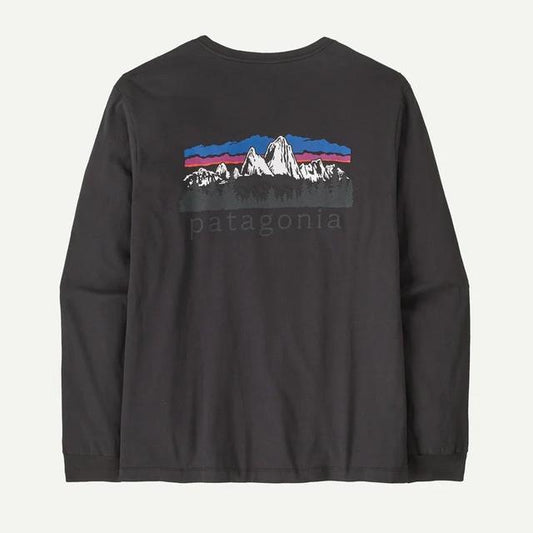 Patagonia Long Sleeved Fitz Roy Foothills T Shirt Ink Black