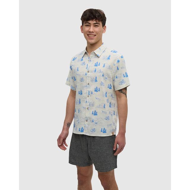 Tentree Redwood Shirt White Oak Heather Lake Sasquatch